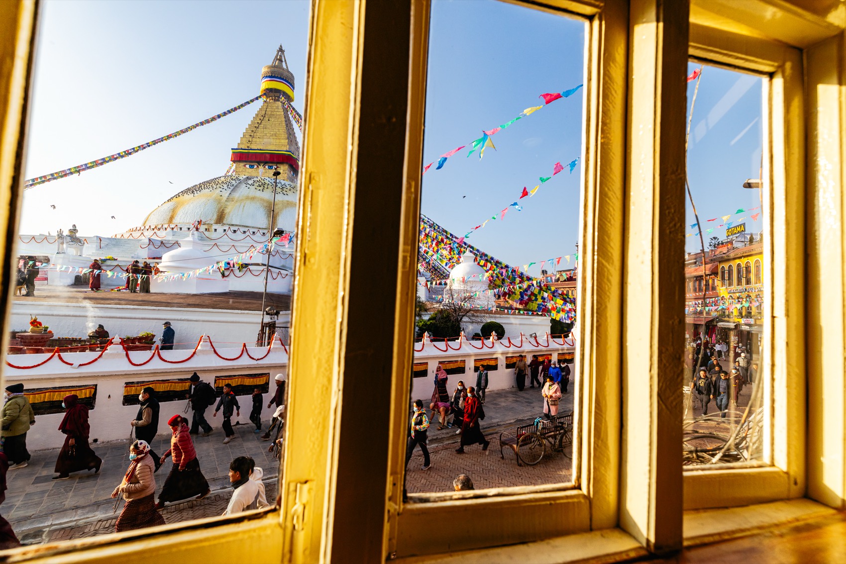 Sacred Window, Boudhanath: every piece flows through the same pipeline, from edit to certificate